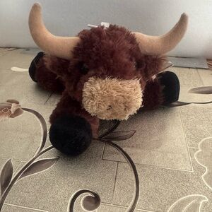 Plush Stuffed Bull Toy - Brown and Tan